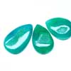 Natural Green Druzy Smooth Polished Pear Gemstone Quantity 3 Beads & Sizes from 34mm to 41mm approx. Druzy is a fine coating of crystals on a Gems surface, vein or geode. Commonly used for sparkling jewelry. Treatments like coating or dying are also an acceptable treatment in this gem. 